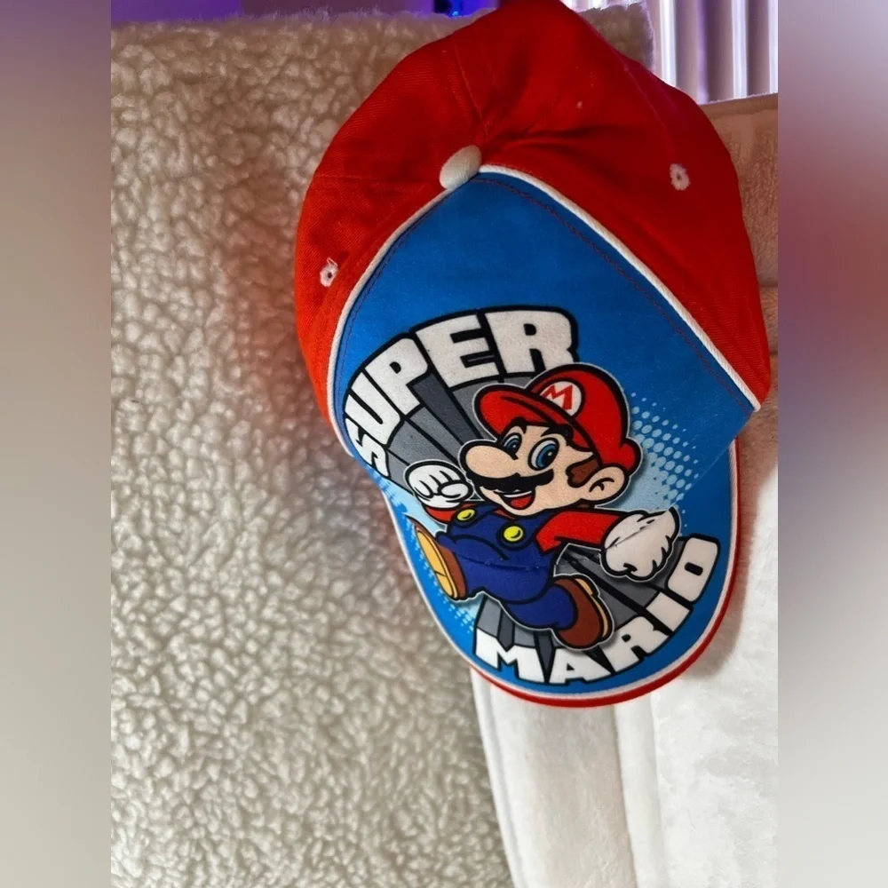 Super Mario Cap 3 Assorted Caps Super Mario, PJ Mask, Minnie Mouse, hats Red ,